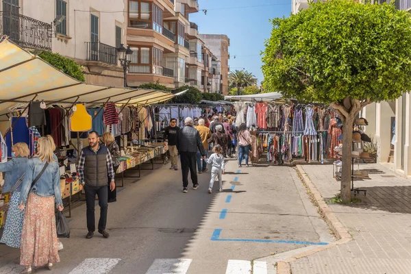 Felanitx Spain April 2022 General View Weekly Street Market Typical — Foto de Stock