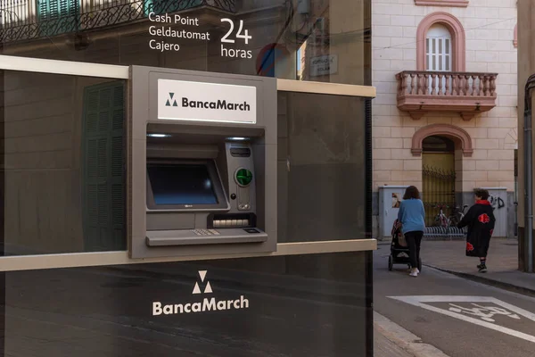 Manacor España Mayo 2022 Atm Del Banco Banca March Centro —  Fotos de Stock