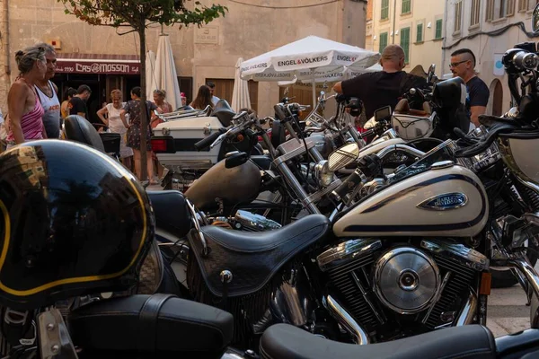 Santanyi Spain July 2022 Exhibition Harley Davidson Classic Motorcycles Majorcan — Fotografia de Stock