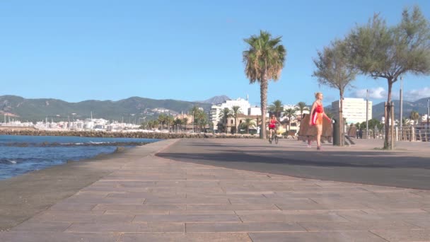 Molinar Spain June 2022 Promenade Mallorcan Town Molinar Sunrise People — Video