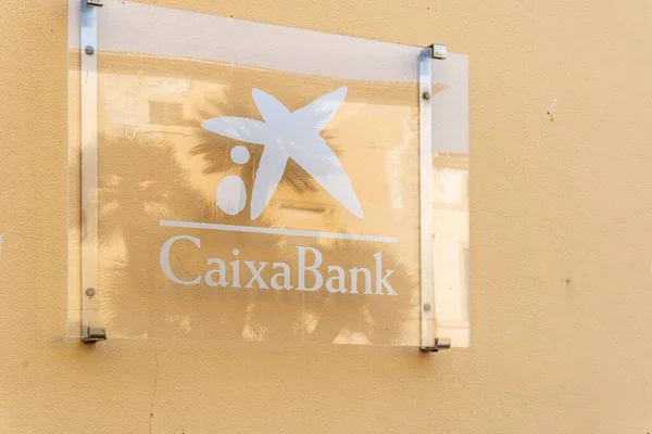 Arta Spain August 2022 Close Sign Caixabank Banking Company Mallorcan — Foto de Stock