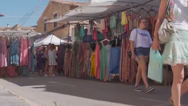 Santanyi Spanyolország Július 2022 Weekly Street Market Majorcan Town Santanyi — Stock videók