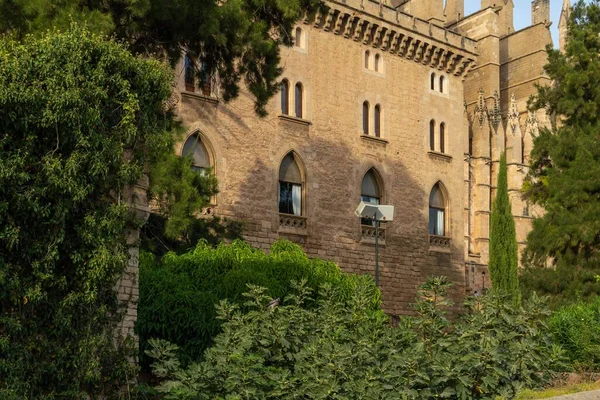 Vista Esterna Del Palazzo Almudaina Palma Maiorca Tramonto Spagna — Foto Stock