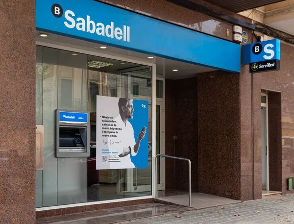 Felanitx España Septiembre 2022 Sucursal Bancaria Empresa Banco Sabadell Ciudad — Foto de Stock