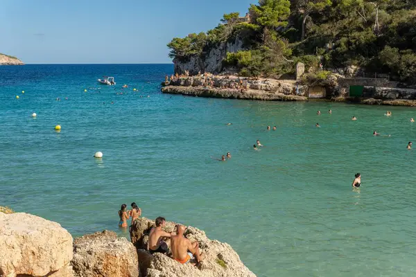 Cala Llombards Spanje September 2022 Algemeen Zicht Het Mediterrane Strand — Stockfoto