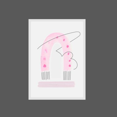 Soyut İskandinav suluboya posteri, minimalist İskandinav tasarımı, ofis, yatak odası dekorasyonu, sakin sanat eseri A4