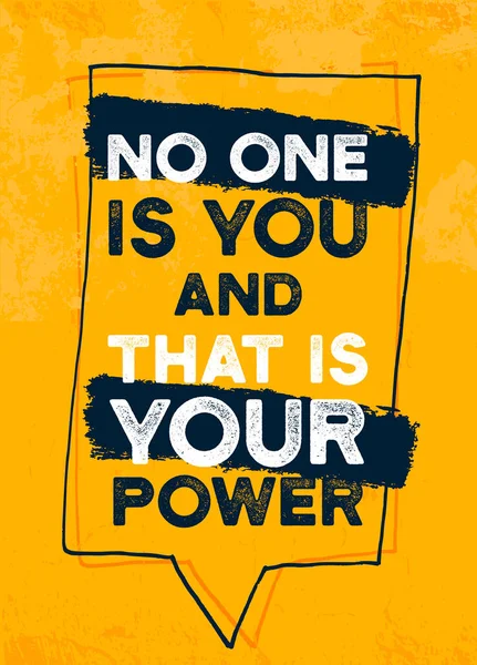 One You Your Power Feminism Quote Poster Positive Typography Background — Stock Vector