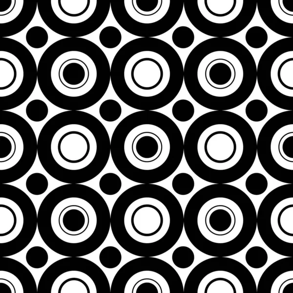 Black and White Circular Geometric Seamless Pattern Background