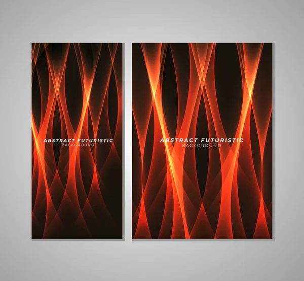Set Dynamic Fire Wave Dimension Background Light Shadow Effect Background — Vettoriale Stock