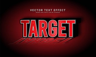 Kırmızı gölge renk temalı düzenlenebilir metin efektini hedefle