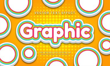 Çoklu renk temalı grafiksel düzenlenebilir metin efekti