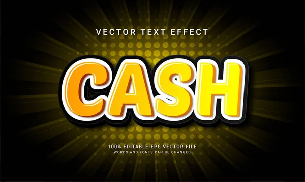 Cash Editierbarer Texteffekt Mit Transaktionszahlungsthema — Stockvektor