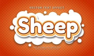 Hayvan temalı koyun düzenlenebilir metin efekti