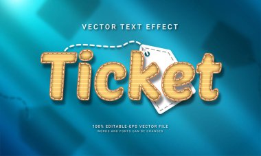 Tatil temalı bilet düzenlenebilir metin efekti
