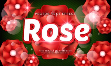 Doğal çiçek temalı gül düzenlenebilir metin efekti