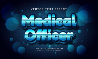 Sağlık Subayı 3d düzenlenebilir metin etkisi 
