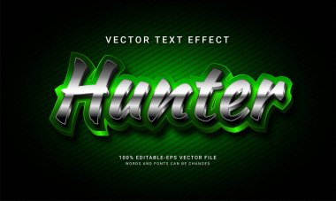 Vahşi yaşam temalı Hunter 3D düzenlenebilir metin tarzı efekti