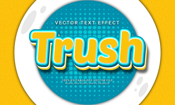 Trush Editierbarer Texteffekt Mit Gelber Farbe — Stockvektor