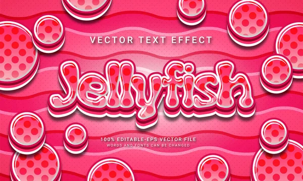 Jellyfish Editable Text Effect Themed Water — Stock Vector