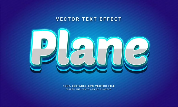 Plane Editable Text Effect Themed Flight — Stock Vector