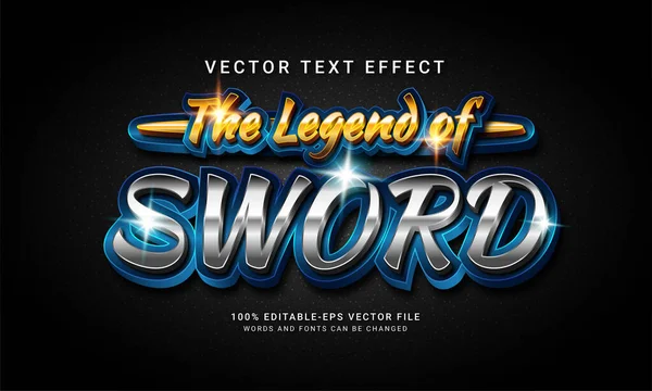 Legenda Meč Upravitelný Styl Textu Efekt — Stockový vektor