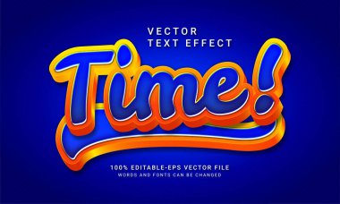 Zaman düzenlenebilir metin biçimi efekti temalı minimalist çizgi film biçimi