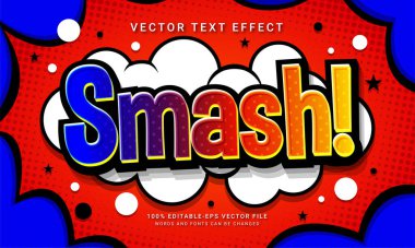 Smash komik düzenlenebilir metin tarzı efekti temalı minimalist çizgi film biçimi