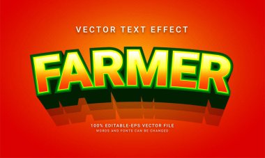Çiftçi düzenlenebilir metin tarzı efekti temalı organik