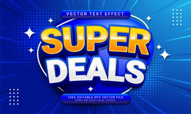 Süper anlaşmalar düzenlenebilir metin tarzı efekti temalı satış tanıtımı