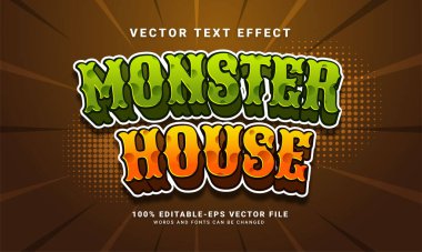 Cadılar Bayramı etkinliği için uygun Monster evi düzenlenebilir metin tarzı efekti 