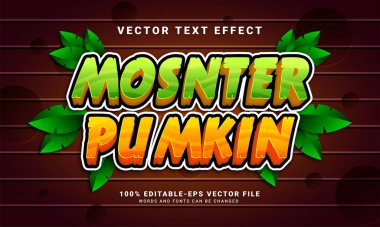 Cadılar Bayramı etkinliği teması için uygun canavar balkabağı düzenlenebilir metin etkisi