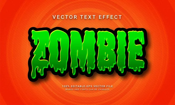 Efeito Estilo Texto Editável Zumbi Com Tema Evento Halloween — Vetor de Stock