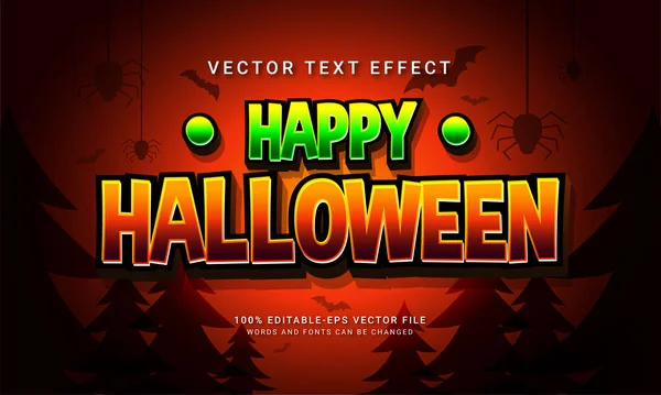 Feliz Halloween Cômico Editável Efeito Estilo Texto Com Tema Evento — Vetor de Stock