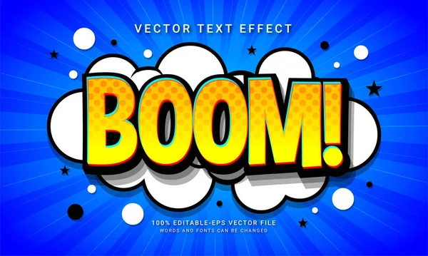 Boom Quadrinhos Editável Estilo Texto Efeito Temático Estilo Cartoon Minimalista — Vetor de Stock