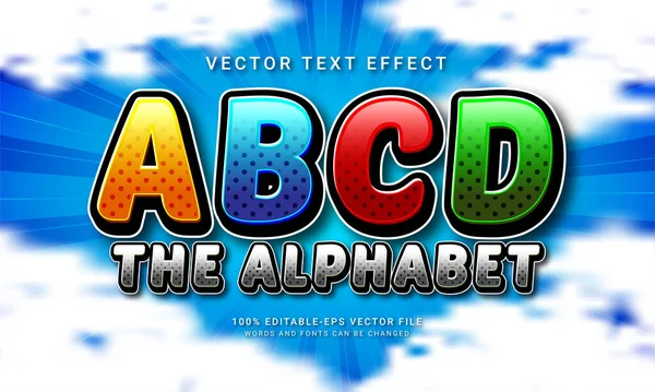 Abcd Alphabet Éditable Style Texte Effet Thème École Éducation — Image vectorielle