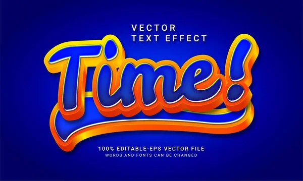 Temps Modifiable Style Texte Effet Thème Minimaliste Style Dessin Animé — Image vectorielle