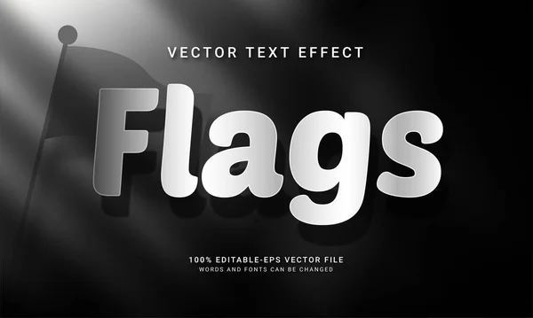 Vlaggen Bewerkbare Tekst Effect Thema Nationale Vlaggen Concept — Stockvector
