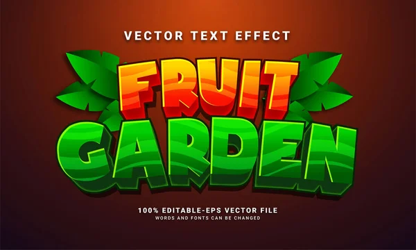 Obstgarten Editierbare Text Stil Effekt Thematischen Natürlichen Obstpark — Stockvektor