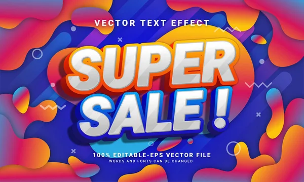 Super Venda Editável Estilo Texto Efeito Temático Promoção Vendas — Vetor de Stock