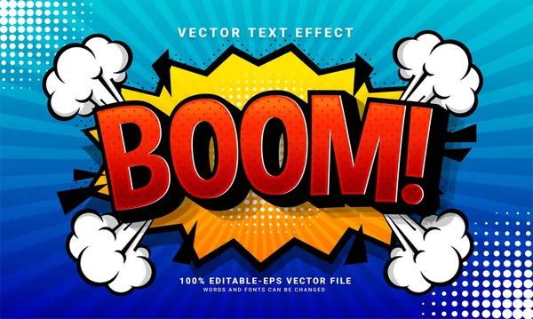 Efeito Texto Editável Boom Quadrinhos Adequado Para Conceito Estilo Desenho — Vetor de Stock