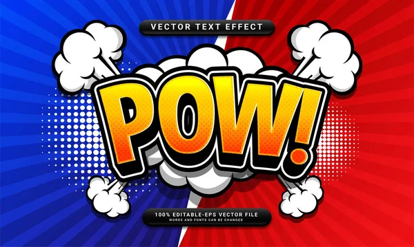Comic Pow Editierbarer Texteffekt Für Cartoon Konzept Geeignet — Stockvektor