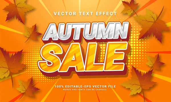 Venta Otoño Efecto Texto Editable Adecuado Para Las Ventas Promoción — Vector de stock