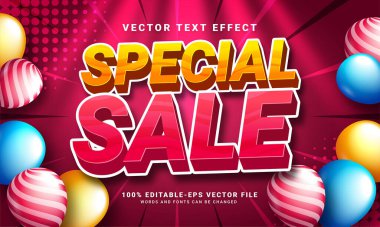 Özel satış 3D metin efekti, düzenlenebilir metin biçimi ve tanıtım satışları için uygun