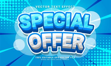 Özel teklif 3D metin efekti, düzenlenebilir metin biçimi ve tanıtım satışları için uygun