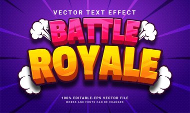 Battle Royal 3D metin efekti, düzenlenebilir metin biçimi ve oyun varlıkları için uygun