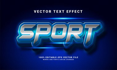 Spor 3D metin efekti. Düzenlenebilir metin biçimi efekti, spor etkinliği ihtiyaçları için uygun .
