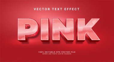Pembe zarif 3D metin efekti. Pembe güzellik temalı düzenlenebilir metin tarzı efekti.