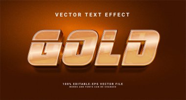 Altın renkli 3D metin efekti. Altın rengi temalı düzenlenebilir metin biçimi efekti.