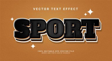 Spor 3D metin efekti. Spor ihtiyaçları ile düzenlenebilir metin biçimi efekti.
