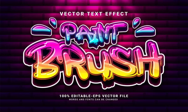 Verfkwast Teksteffect Bewerkbare Graffiti Kleurrijke Tekststijl — Stockvector